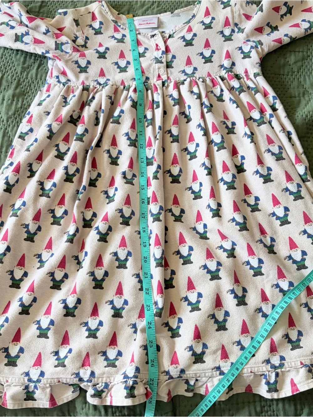 Hanna Andersson Gnome Print Nightgown Size 130 (US 8)